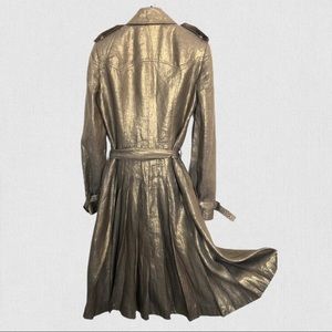 Burberry metallic trench coat pleated skirt S